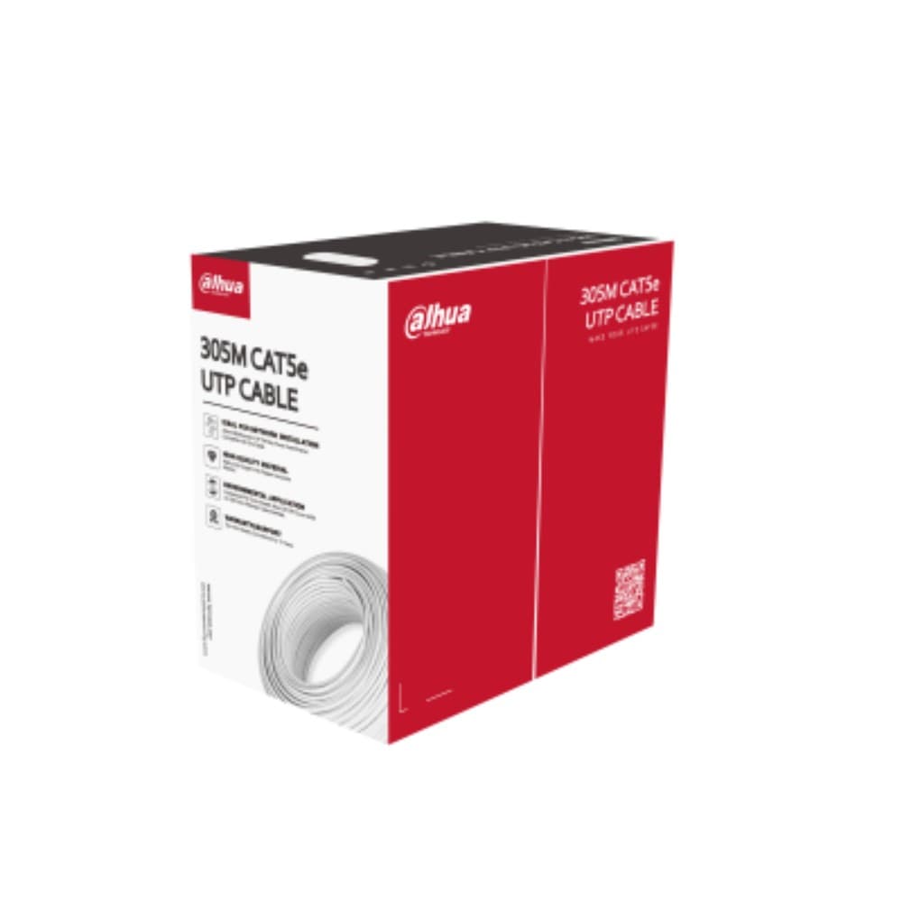 DAHUA Cable UTP INTERIOR CAT5E 100% Cobre /Caja de 305m, Cobre libre de oxígeno (OFC) con alta pureza (~99.97 %)