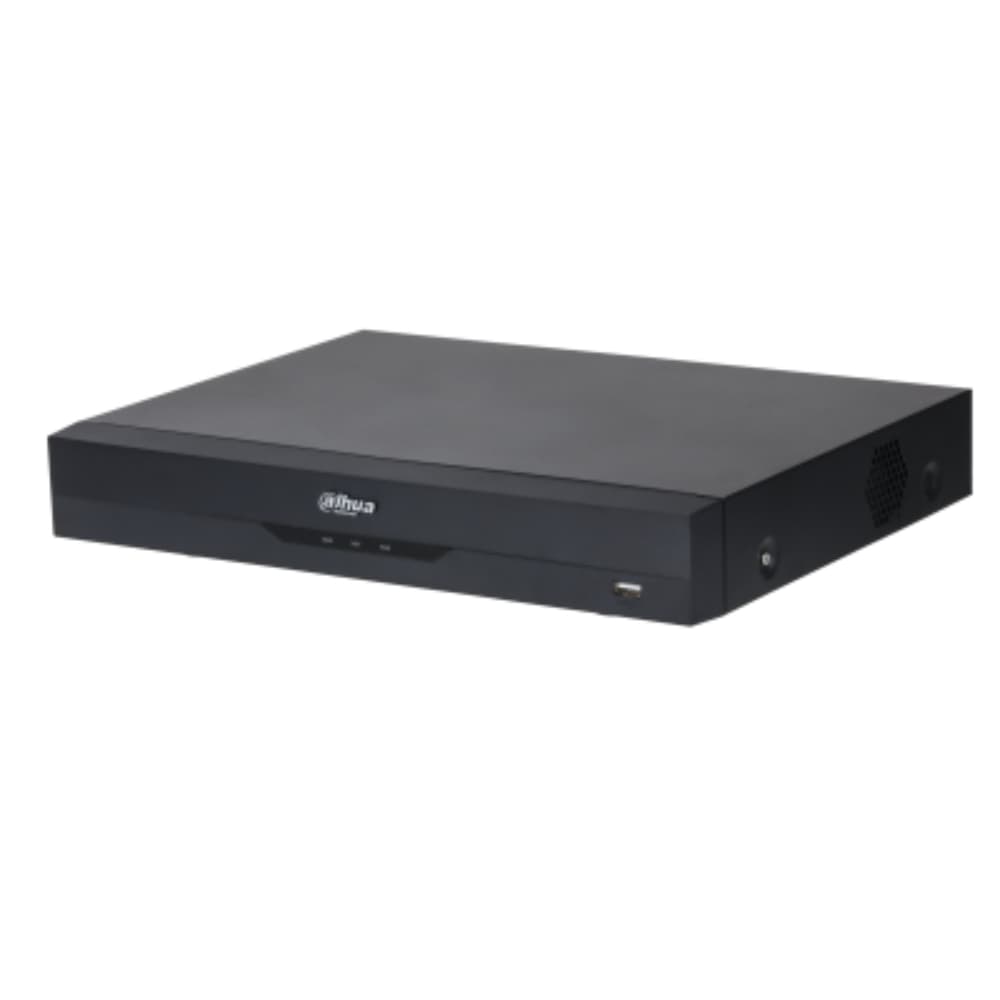 DAHUA Grabador NVR de 16 canales con tecnología WizSense y Penta brid compatibilidad híbrida y analítica inteligente basada en IA/ Detección precisa de personas y vehículos/ autodetección de señal HDCVI / AHD / TVI / CVBS y expansión hasta 32 cámaras IP en total (cada canal IP hasta 8 MP)/ Compresión de video Smart H.265+ / H.265/ SMD Plus/ Protección pe