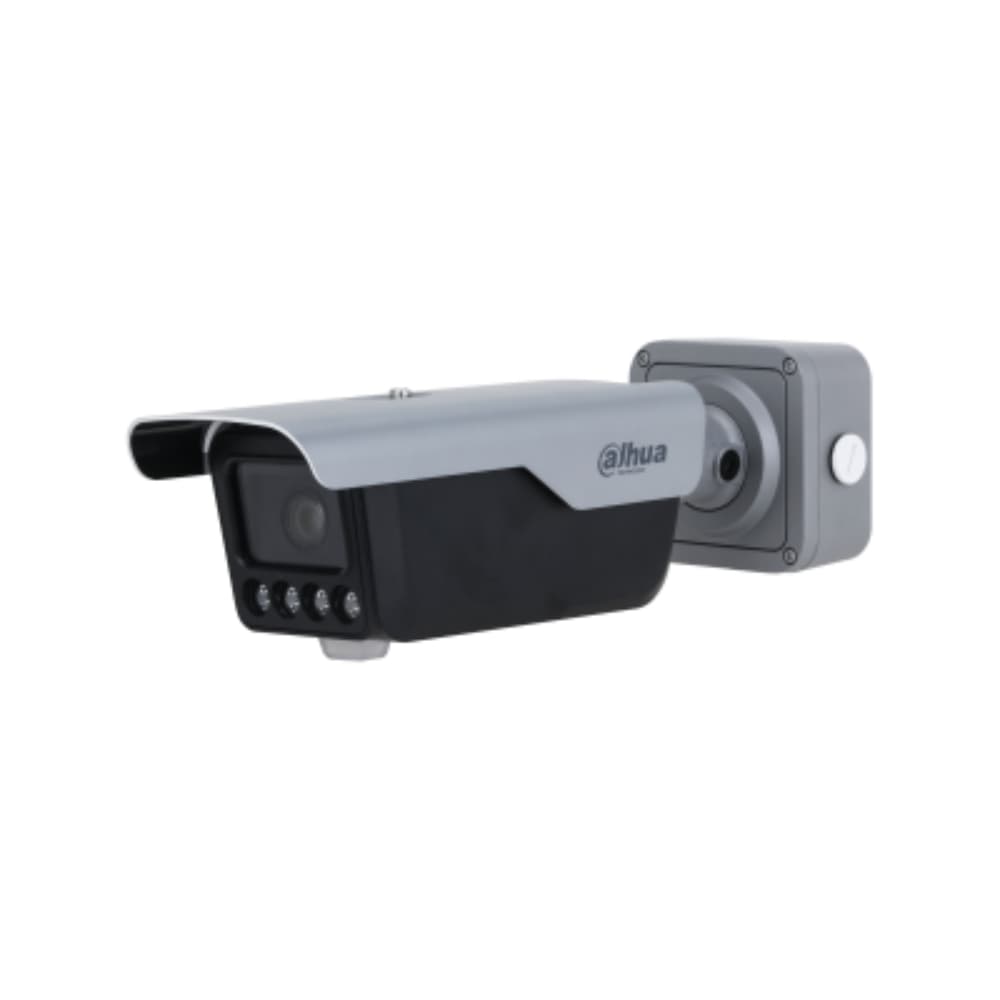 DAHUA Cámara IP LPR 4 MP con lente motorizado 2.7-12mm y 4 iluminadores de 10m. Incluye IA WizMind, lectura de placas hasta 80 km/h, detección de vehículos (tipo, color, marca)PoE, WDR, H.265, IP67, E/S de alarma y audio