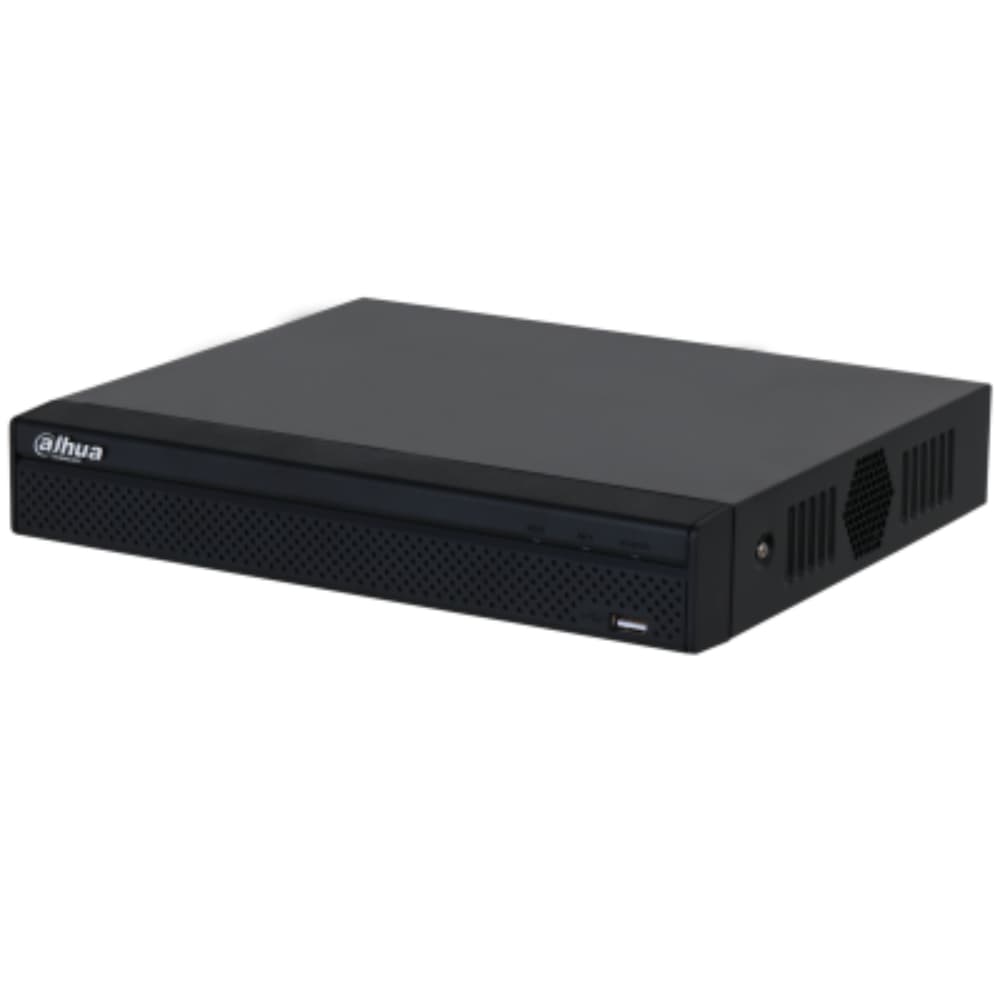 DAHUA Grabador de video IP Lite compacto 1U HHD DE 16 canales, Soporta formatos de decodificacion H.265+, H.264+, H.264, Soporta camaras IP hasta 12MP,Ancho de banda maximo de entrada/grabacion/salida de 144/144/72 Mbps, IA por grabador soporta SMD plus de 4 Canales, IA por camara soporta proteccion perimetral y SMD plus de 4 canales