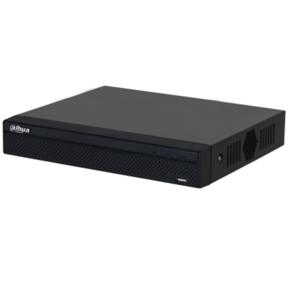 DAHUA Grabador de video IP Lite compacto 1U HHD DE 16 canales, Soporta formatos de decodificacion H.265+, H.264+, H.264, Soporta camaras IP hasta 12MP,Ancho de banda maximo de entrada/grabacion/salida de 144/144/72 Mbps, IA por grabador soporta SMD plus de 4 Canales, IA por camara soporta proteccion perimetral y SMD plus de 4 canales