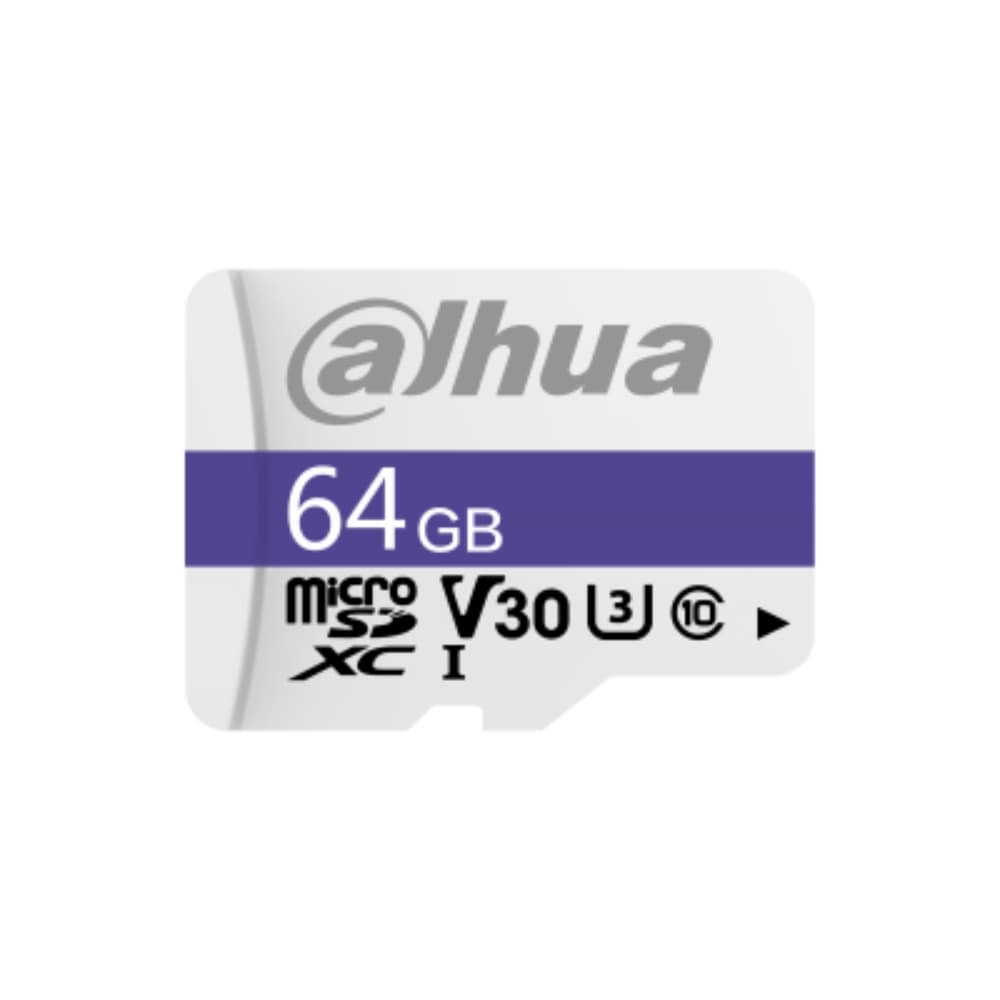 DAHUANEW Memoria Micro SD Dahua 64GB SDXC; CLASE 10/U3/V3O; Lectura 95mb/s Escritura 30mb/s; Garantia 7 años