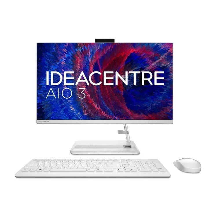 LENOVOTODOUNO Todo en uno Lenovo IdeaCentre 3 24IALC6 AMD Ryzen 3 7330U 23,8 Pulgadas FHD Memoria 8GB Estado Solido 512GB Windows 11 Home Color Blanco