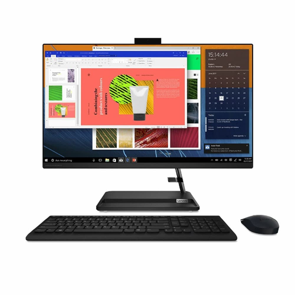 LENOVOTODOUNO Computador Todo en uno Lenovo, Intel Core i5, 21.5” pulgadas FHD Memoria RAM de 8GB, Disco solido de 256, Negro