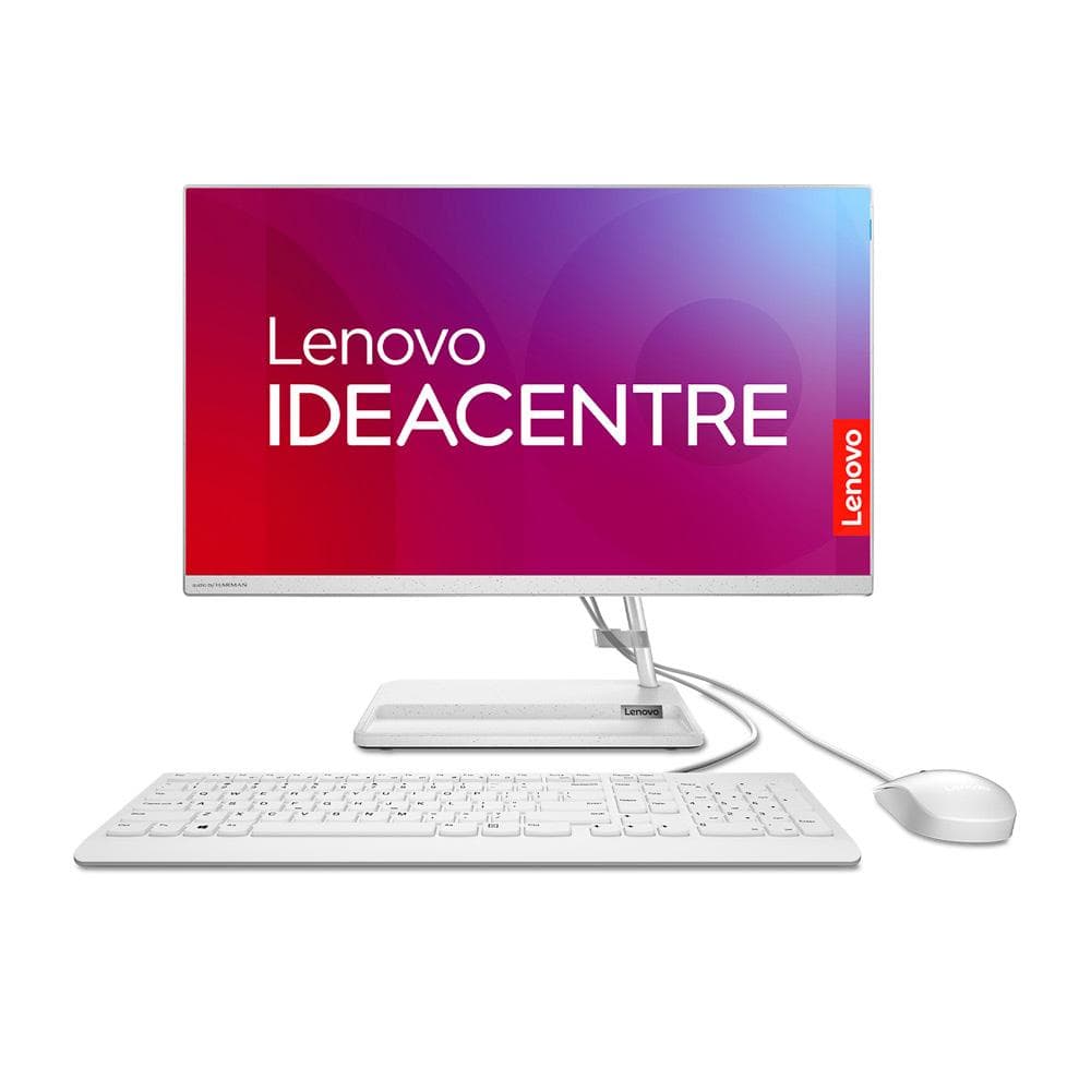 LENOVOTODOUNO Todo en uno Lenovo IC 3 24IAP7 Intel core i5 12450H 23,8 Pulgadas FHD Memoria 8GB Estado Solido 512GB Linux Blanco