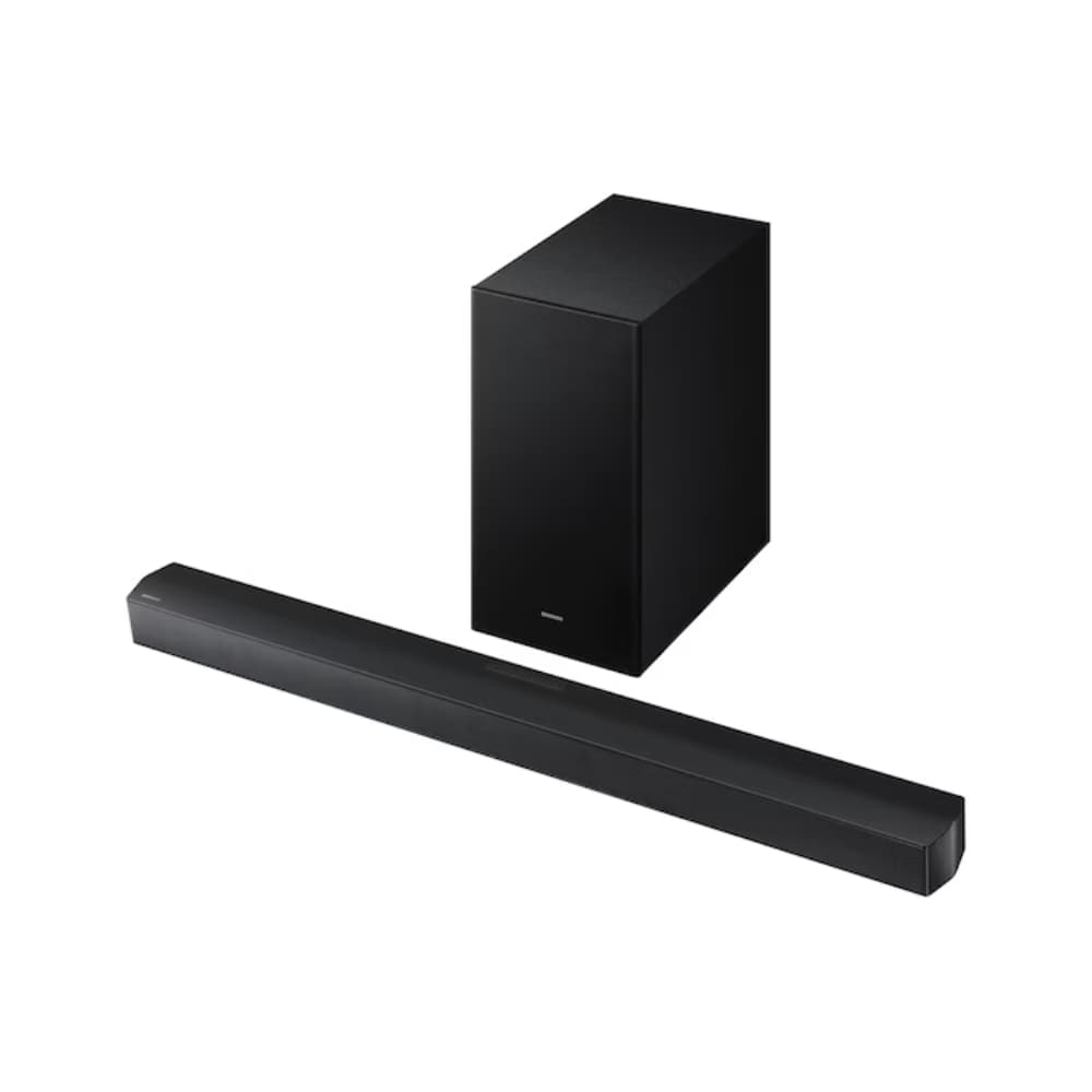 SAMSUNGAUDIVIDEO Barra de sonido Samsung, incluye subwoofer, sonido envolvente virtual en 3D, Q-SYMPHONY, cuenta con refuerzo en los sonidos graves, Altavoz central integrado, potencia 430 Vatios, 3,1 canales, conexión inalámbrica, Ficha técnica completa en www.samsung.com.co