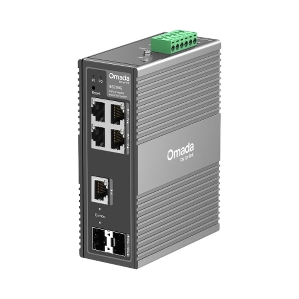 TPLINKSMB Switch Tplink Omada Industrial Gigabit 6 puertos PoE+ administrable con 2 puerto SFP