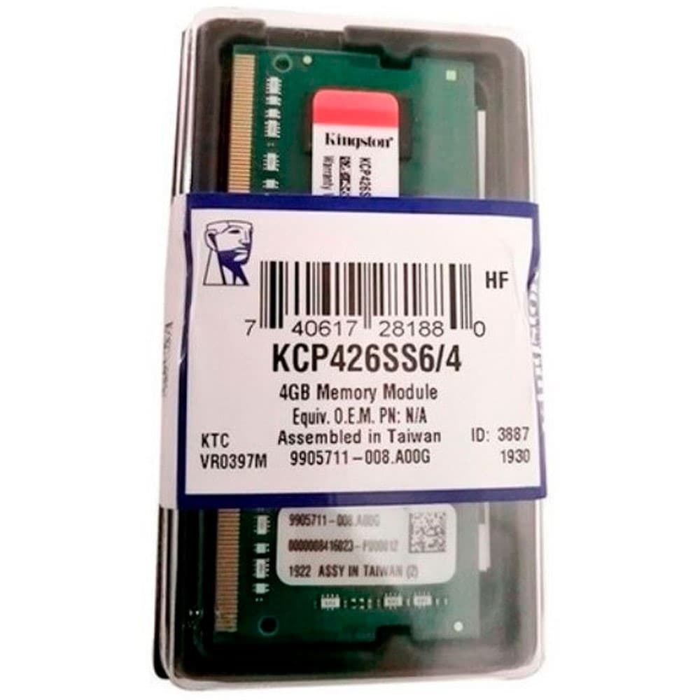 KINGSTON TECHNOLOGY Memoria Ram Kingston para Portátil 4GB DDR4 2666MHz