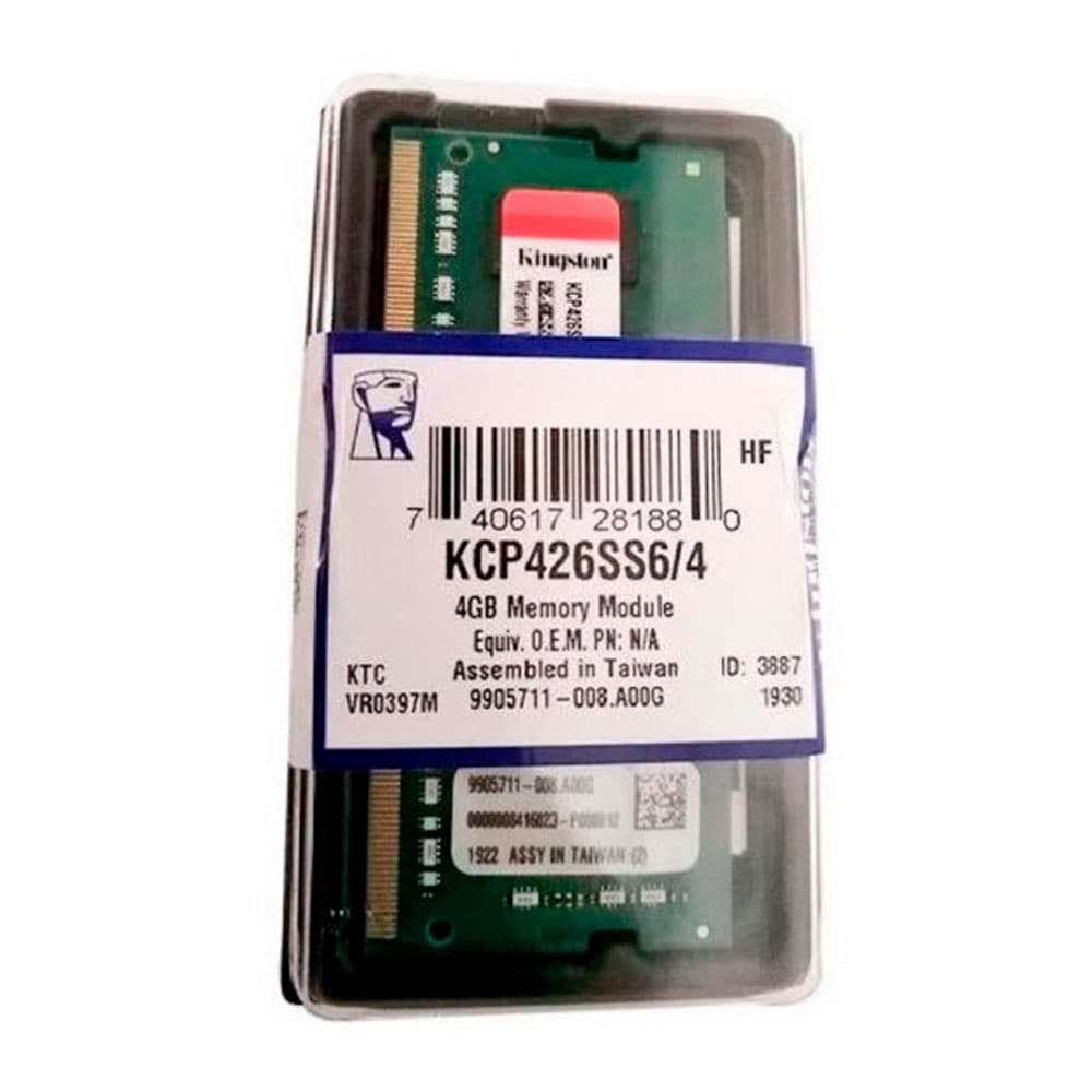 KINGSTON TECHNOLOGY Memoria Ram KINGSTON Para Portatil 4GB DDR4 3200Mhz