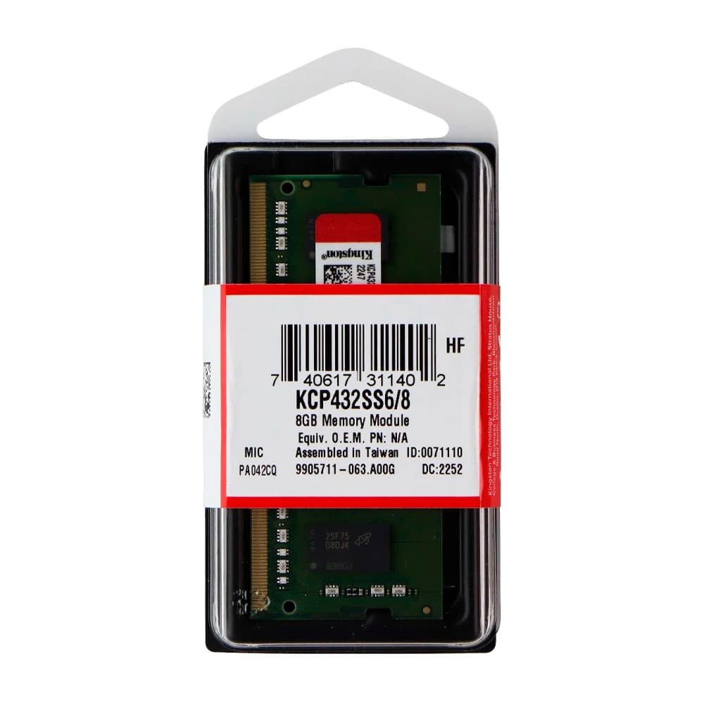 KINGSTON TECHNOLOGY Memoria Ram KINGSTON Para Portátil 8GB DDR4 3200 MHz