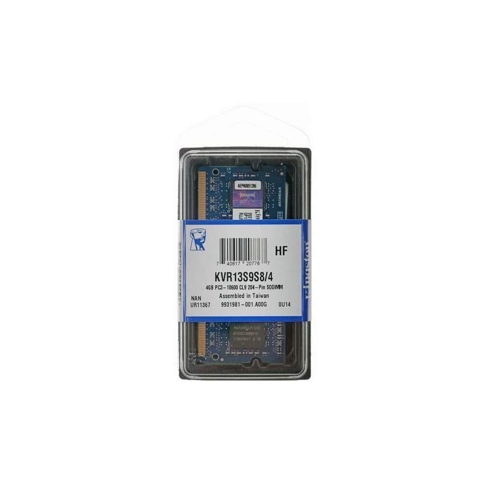 KINGSTON MEMORIA PORTATIL 4GB 1333MHz DDR3 Non-ECC CL9 SODIMM SR X8