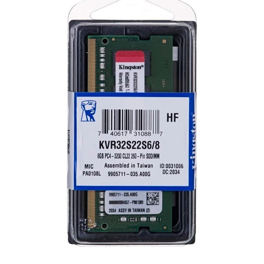 KINGSTON TECHNOLOGY Memoria Ram KINGSTON Para Portátil 8GB DDR4 3200MHz