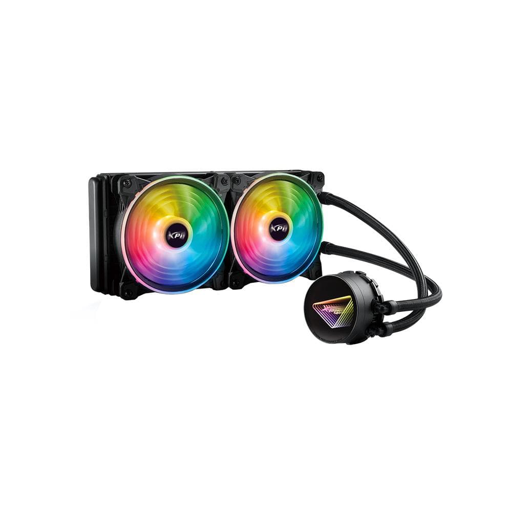 ADATA-XPG XPG LEVANTE X 240, Black, Asetek Solution,Water Block: Copper, Fan: Speed (600-2000 RPM), Noise (18.17 dBA), Airflow (61.5 CFM), FDB Bearing, Socket: Intel (1700/ 1200/ 115x), AMD (AM5/AM4/TR4/sTRX4/SP3), 5 Years Warranty