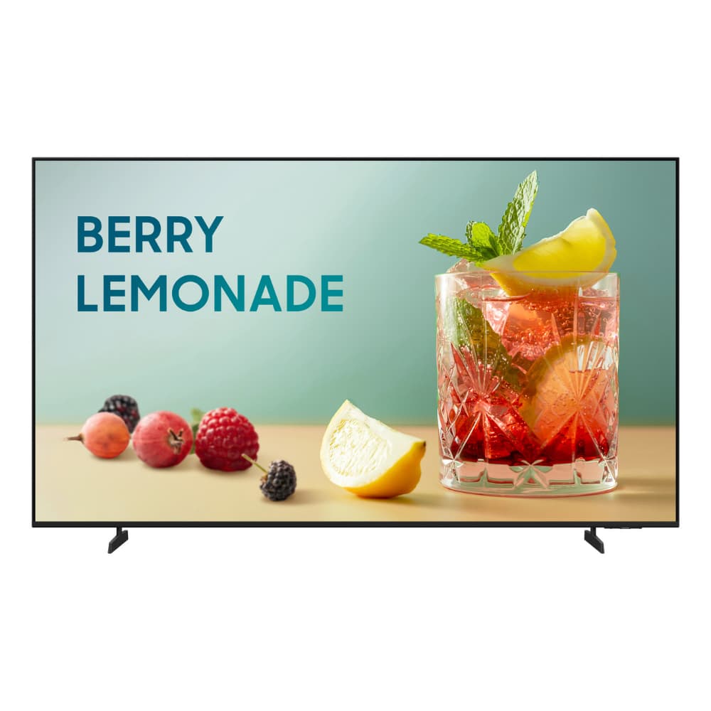SAMSUNG MONITORES INDUSTRIALES Business TV tamaño: 85,Resolución 4K (3,840 x 2,160),Características: Crystal Processor 4K, Soporta HDR10+, Tipo de soporte BASIC FEET o VESA, Sistema operativo Tizen™ Smart TV, WiFi 5, OTS Lite, Motion Xcelerator, 4K Upscaling, compatible con Samsung Business TV App, SmartThings Pro y Samsung VXT,Entradas: HDMI (3), USB-A (1), WiFi 5, Bluetooth