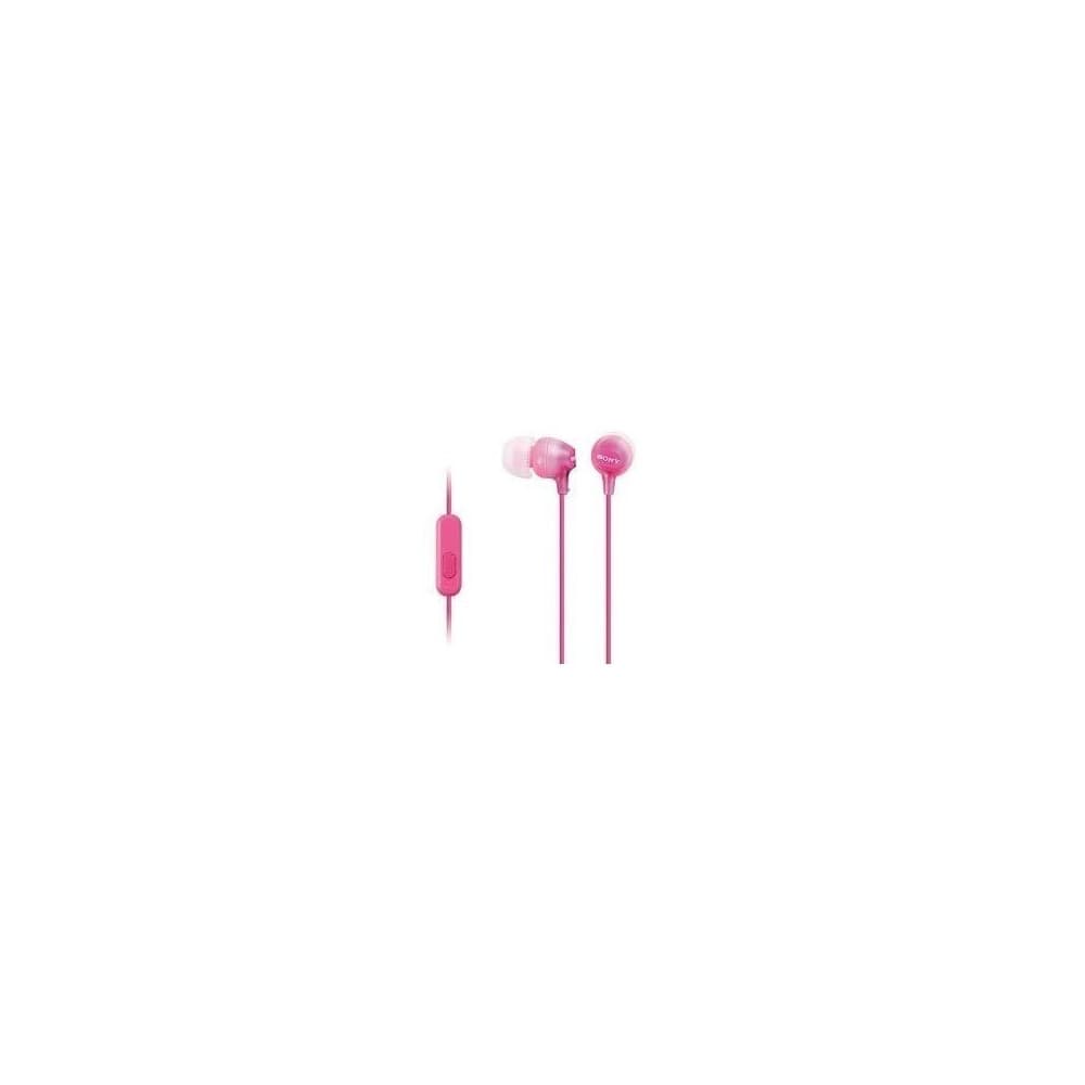 SONY Audífonos Sony internos MDR-EX15AP Color Rosado de silicona de ajuste seguro. (con micrófono)