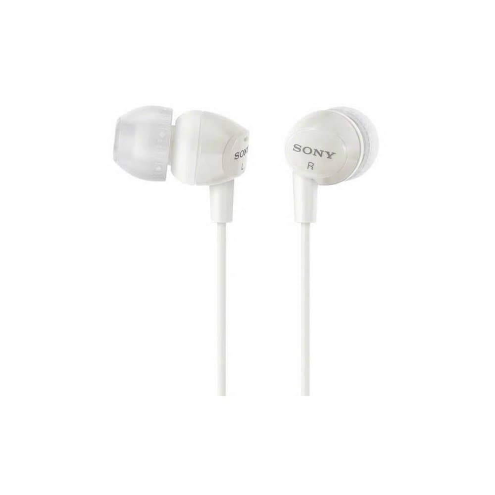 SONY Audífonos Sony internos MDR-EX15LP Color Blanco, de silicona de ajuste seguro.