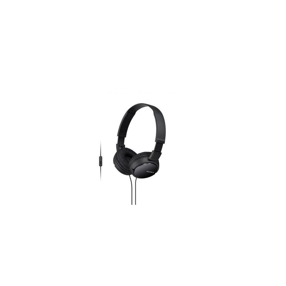SONY Audífonos Sony de diadema MDR-ZX110AP Negro diseño plegable giratorio, diafragma 30 mm cable de 1.2m