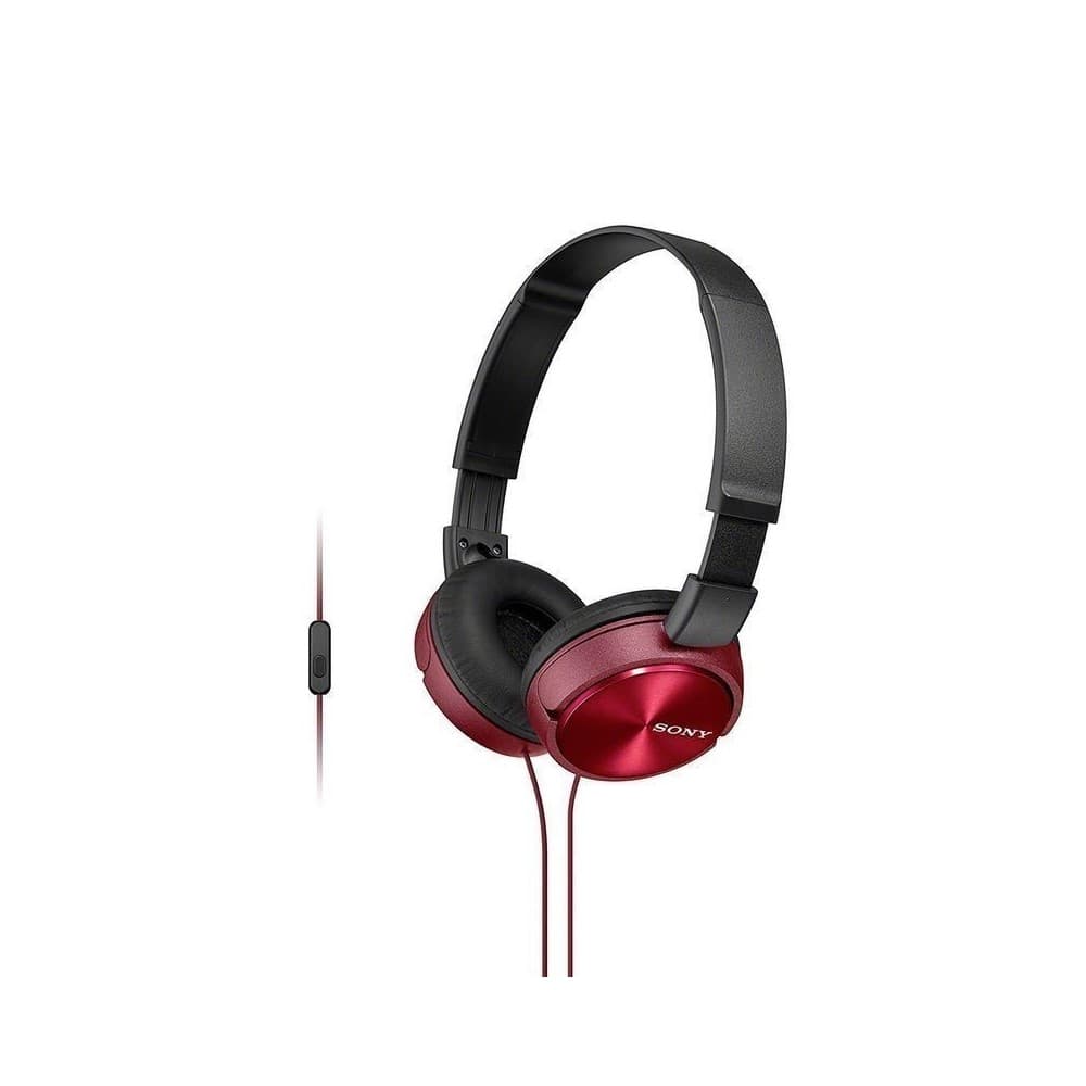 SONY Audífonos Sony de diadema MDR-ZX310AP color Rojo diseño plegable micrófono integrado de alta calidad