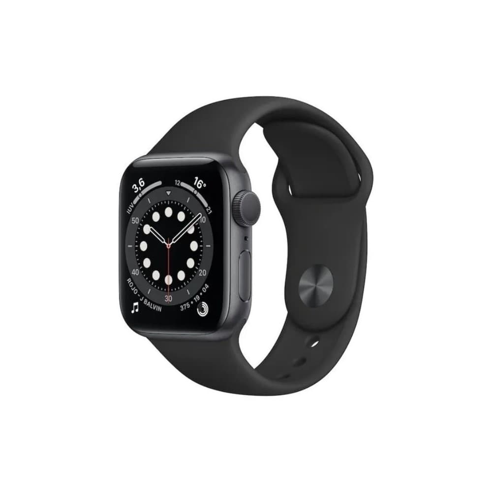 APPLE ACCESORIOS Apple Watch Series 6 (GPS) - Caja de aluminio en gris espacial de 40 mm - Correa deportiva negra - Talla única