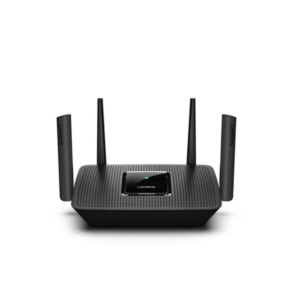 LINKSYS Router Mesh MR8300 router WiFi mesh tribanda AC2200 MU-MIMO Max-Stream 400+867+867 Mbps, (5 GHz + 5 GHz + 2,4 GHz),Puerto USB 3.0,4 antenas ajustables + 6 amplificadores de alta potencia,Tecnología Beamforming avanzada,1 puerto WAN Gigabit,4 puertos LAN Gigabit,1 puerto USB 3.0,procesador 716 Mhz con núcleo Quad,memoria RAM: 512MB, flash: 256 MB