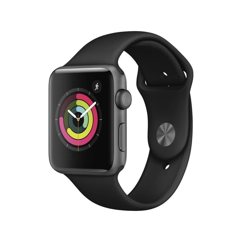 APPLE ACCESORIOS Apple Watch Series 3 (GPS) con caja de 42 mm de aluminio en gris espacial y correa deportiva negra