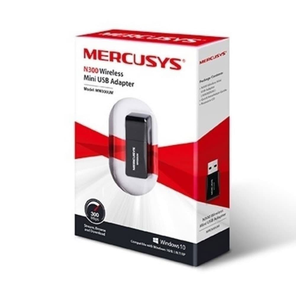 TPLINK Adaptador Mini MERCUSYS USB 20 Inalámbrico de 300Mbps COLOR Negro