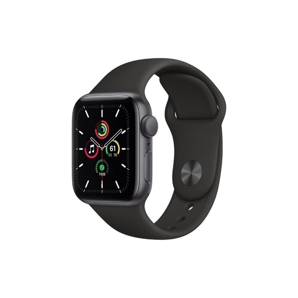 APPLE ACCESORIOS Apple Watch SE (GPS) - Caja de aluminio en gris espacial de 40 mm - Correa deportiva negra - Talla única