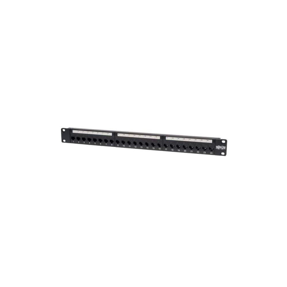 TRIPPLITE Panel de Conexiones de Alimentación Pasada Cat6 de 24 Puertos, 1U para Instalación en Rack, RJ45 Eth
