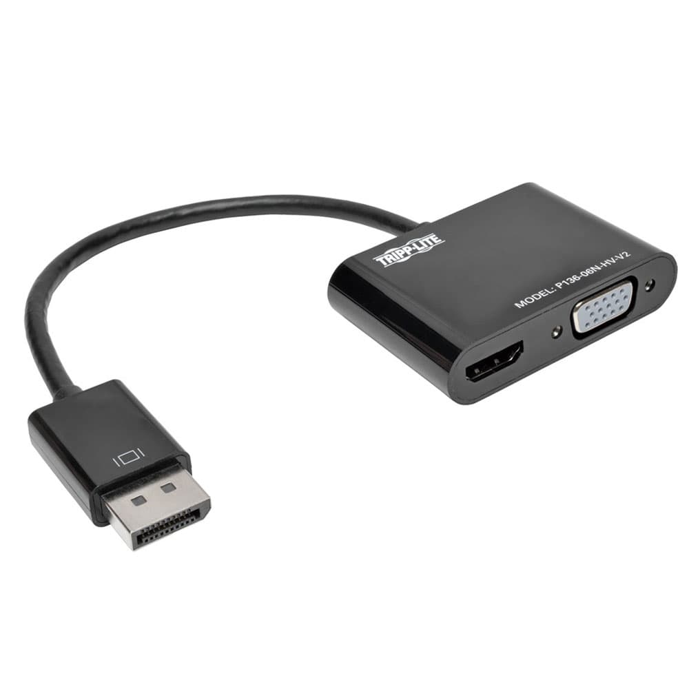 TRIPPLITE Adaptador EATON Convertidor Todo En Uno DisplayPort A VGA/HDMI COLOR Negro