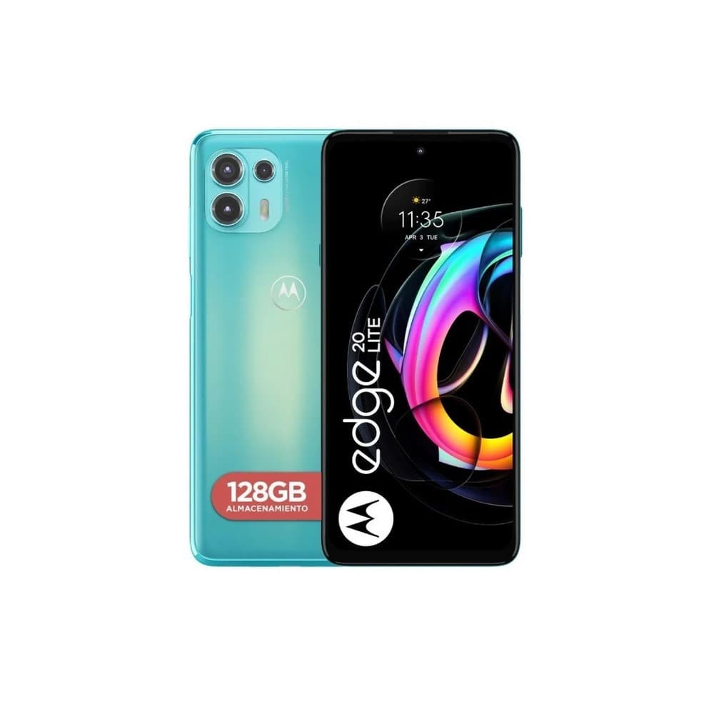 LENOVOMOVILIDAD Celular Moto Edge 20 Lite Verde 128GB+Audifono Bluetooth diadema XT220 Negro