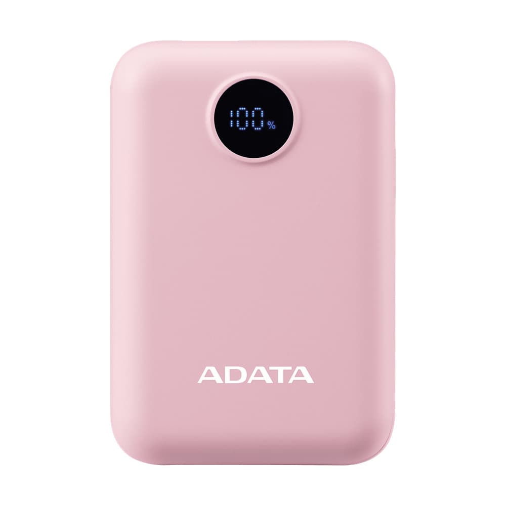 ADATA-XPG Power Bank Adata C100 de 10,000mAh pantalla LED carga rápida (20W) Rosa