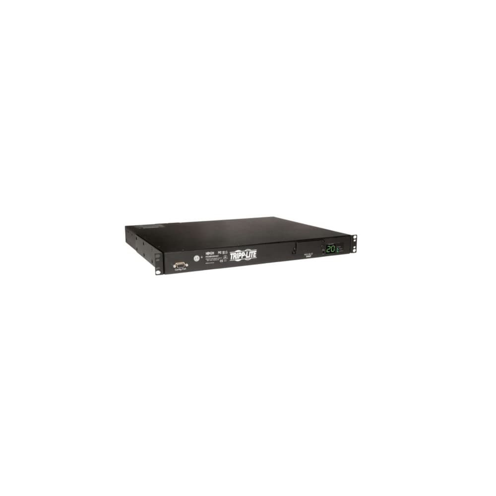 TRIPPLITE PDU Tripplite Monofásico con Medidor Digital con Switch de Transferencia Automática 3.8kW, 2 Entradas C20 de 200-240V, 8 Tomacorrientes C13 y 2 C19, 1U, TAA