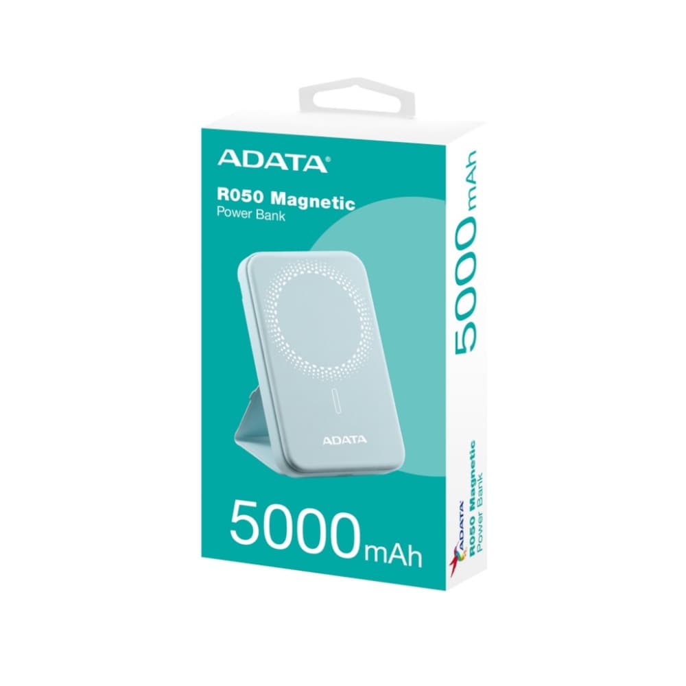 ADATA Power Bank Azul 5000mAh magnetica, 1 Puerto tipo c entrada y salida