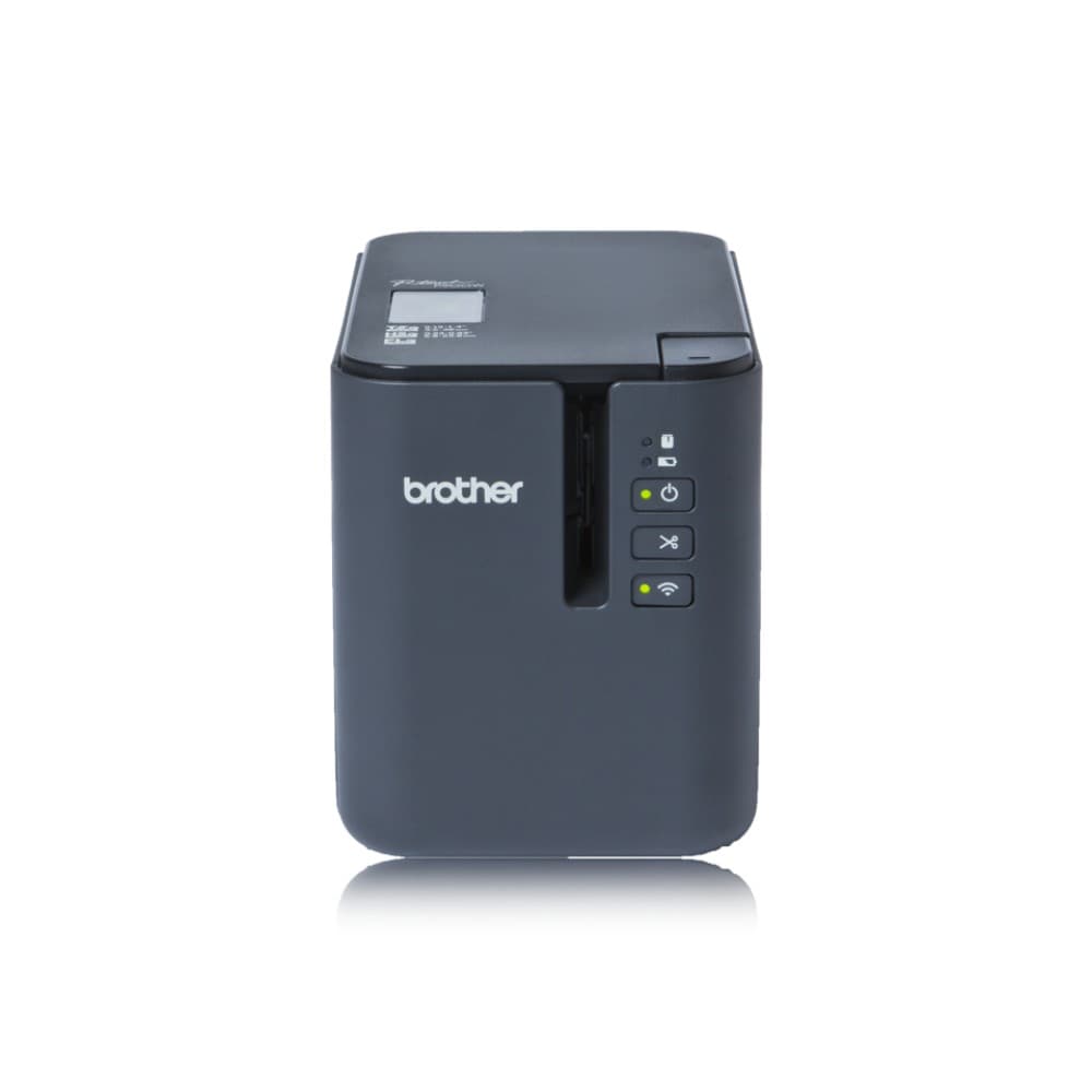 BROTHERSUMIETI Impresora Brother de etiquetas laminadas de escritorio inalámbrica PT-P900Wc (reemplaza a la PTP900W), USB 2.0, 3.0, Wi-Fi, Hasta 99 plantillas de etiquetas, bases de datos e imágenes (6 MB, 360 ??ppp, Tamaños de 36mm, 24mm, 18mm, 12mm, 9mm, 6mm, 3.5mm a velocidad 3,1 pps(60mm/segundo), software P-touch incluidos códigos de barras y códigos QR.