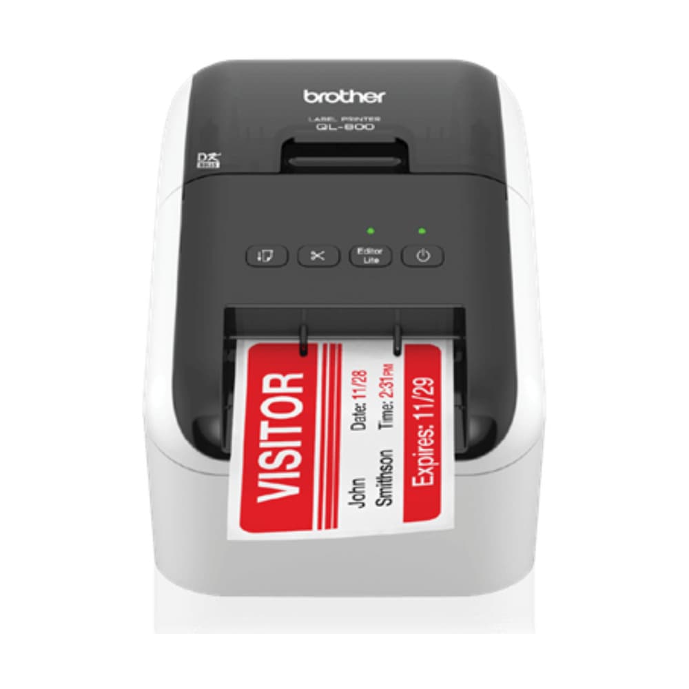 BROTHERSUMIETI Impresora de etiquetas profesional, velocidad de hasta 93 etiquetas/minuto, ancho máximo de impresión 62 mm y la capacidad de imprimir en dos colores (negro y rojo), resolución de 300 dpi, cortador automático.