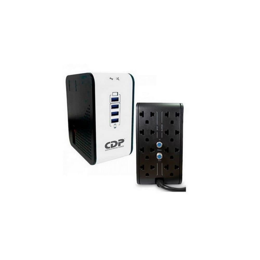 CDP Regulador CDP de Voltaje CDP, 1000VA/500W 8 Tomas de Salida Puerto USB