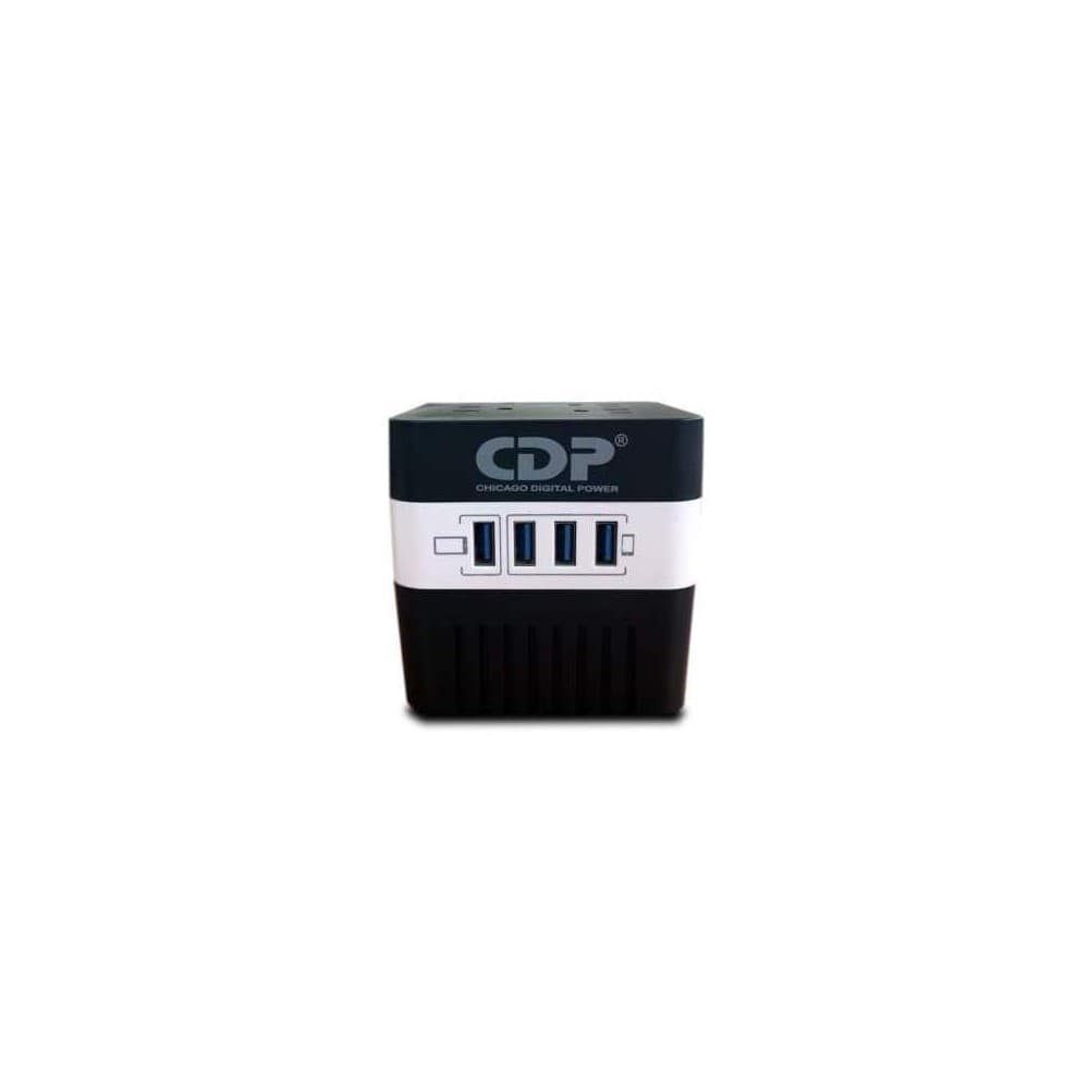 CDP Regulador CDP 600VA/300W AVR, 4 Salidas, 175 julios, 4 Puertos USB, 120 Vac