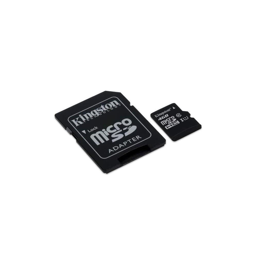 KINGSTON MEMORIA MICRO SD CLASE 10 CON ADAPTADOR A SD 4GB