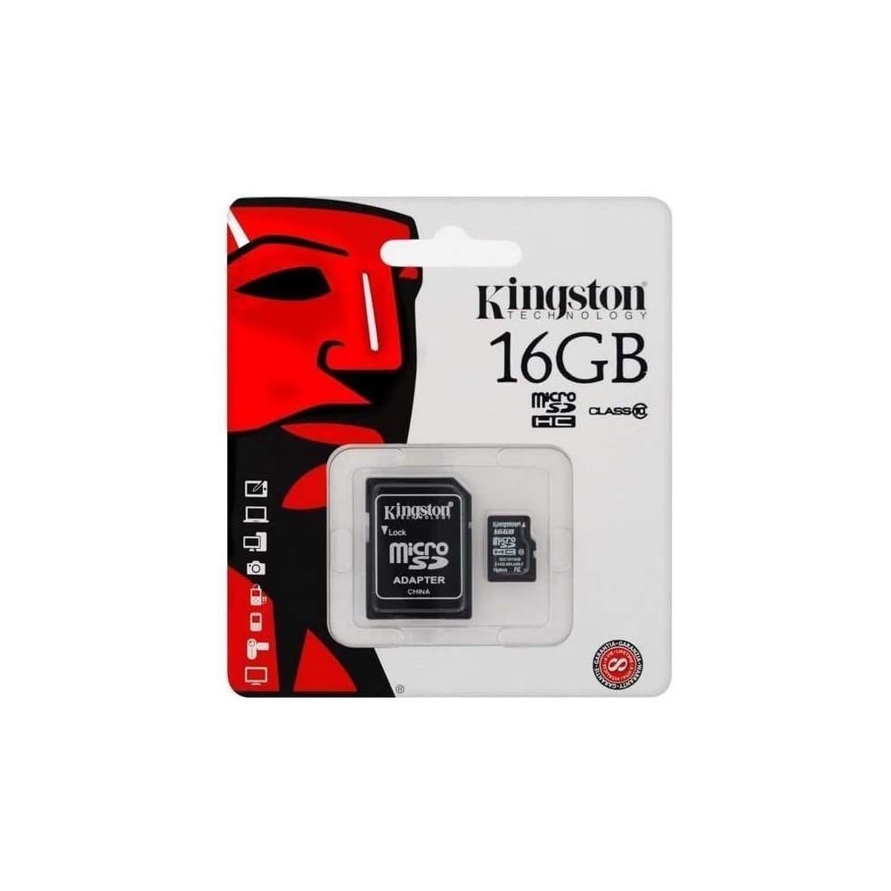 KINGSTON Memoria 16GB microSDHC Class 10 UHS-I 45MB/s Read Card + SD Adapter