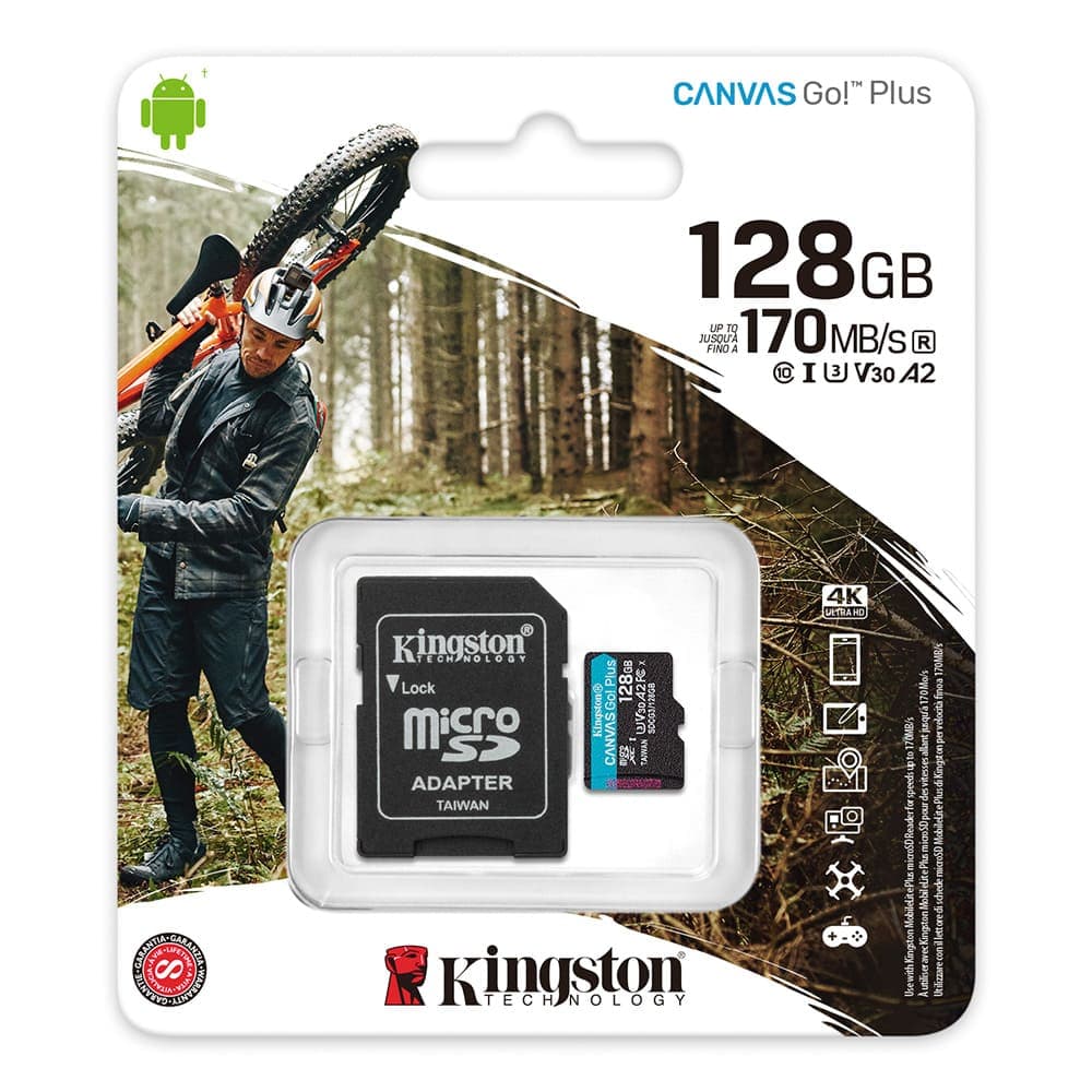 KINGSTON DIGITAL Memoria KINGSTON Micro Sd Canvas Go Plus Card + ADP 128GB