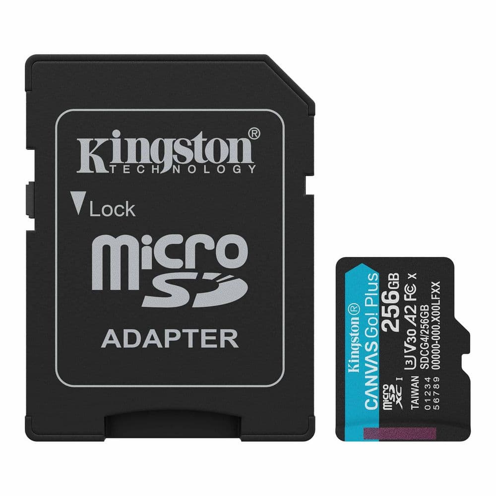 KINGSTON DIGITAL Memoria Kingston Micro sd Canvas Go Plus 170R A2 U3 V30 Card + ADP 256GB