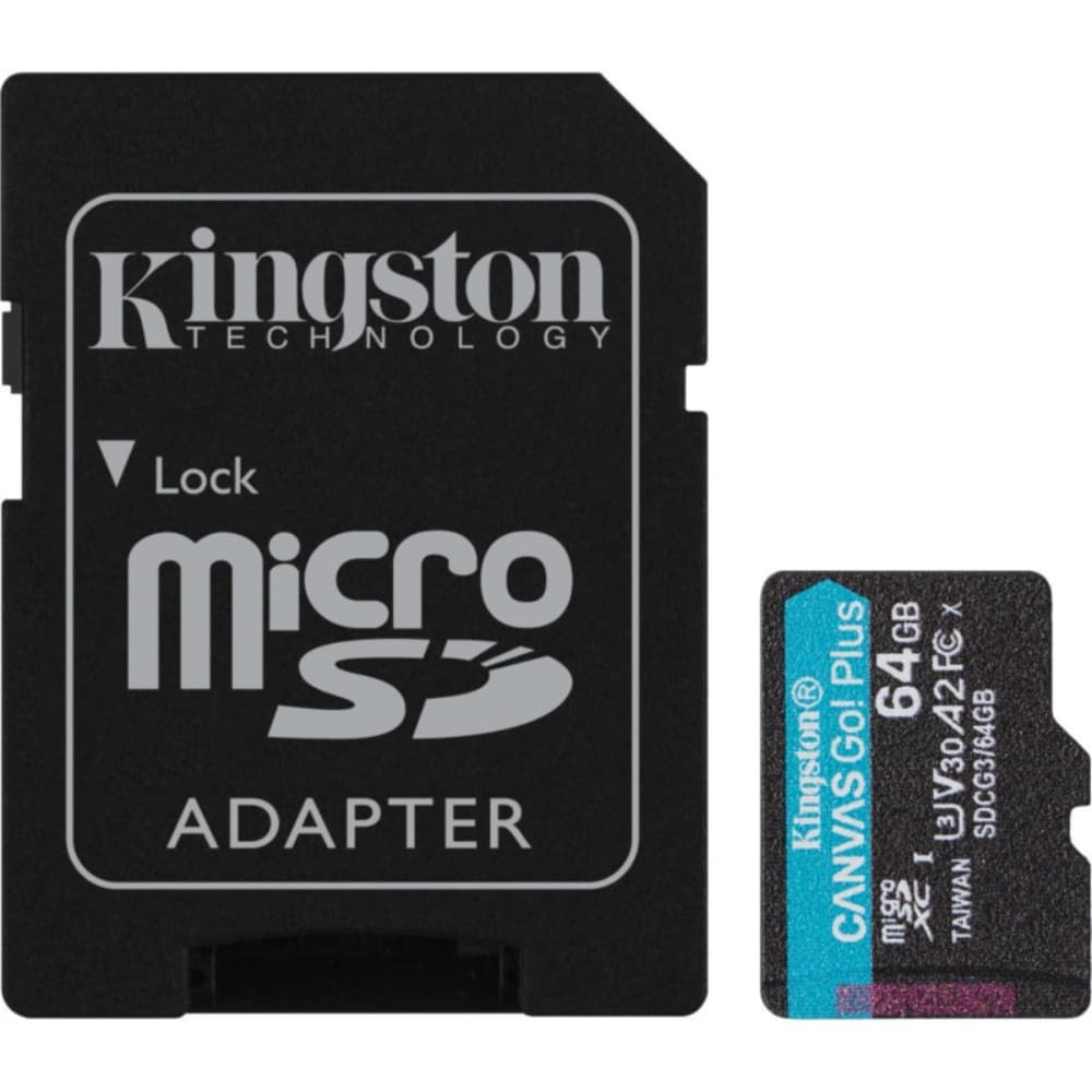 KINGSTON DIGITAL MicroSD 64GB Canvas Go Plus 170R A2 U3 V30 Card + ADP