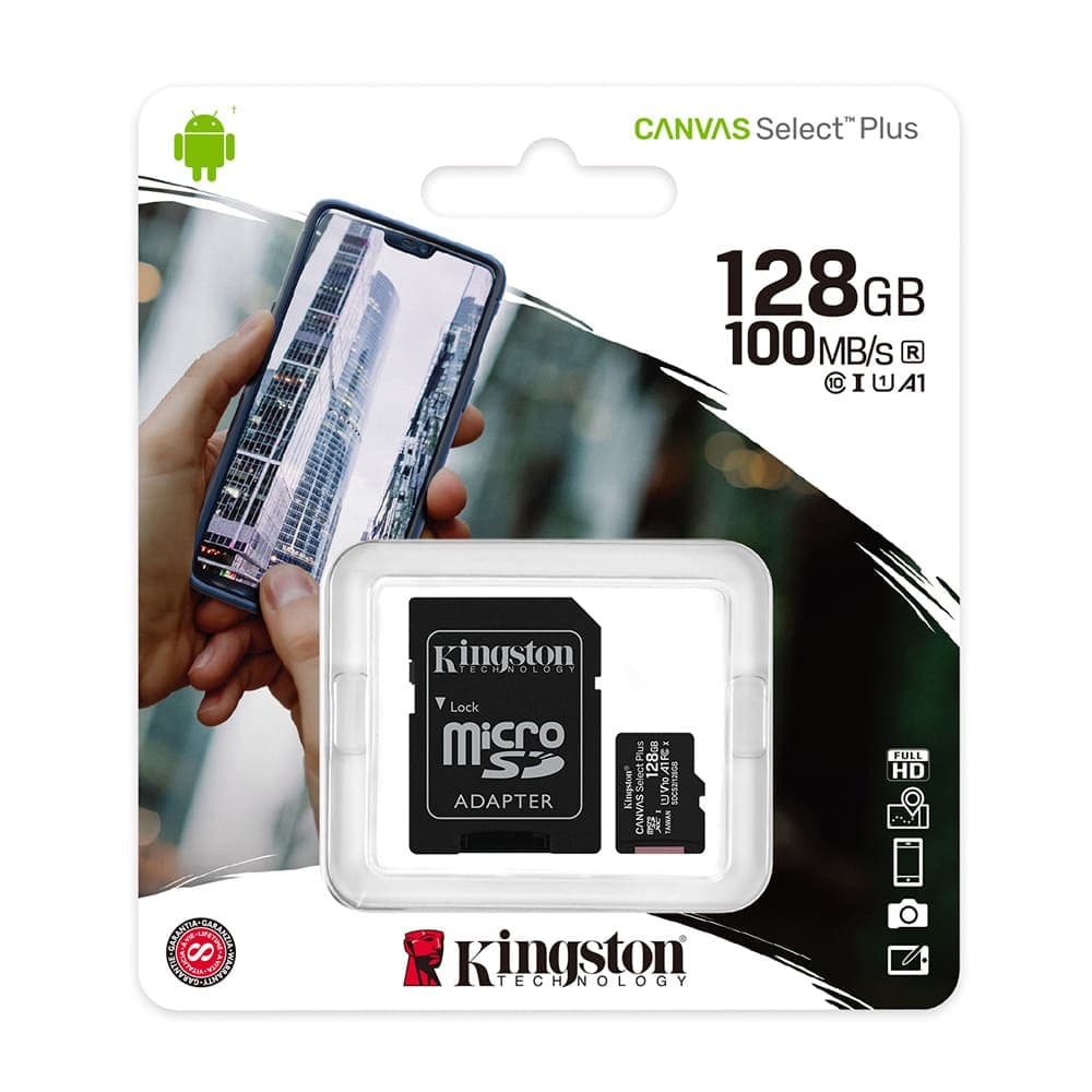 KINGSTON DIGITAL Memoria Micro SD KINGSTON Canvas Select Plus 128GB COLOR Negro
