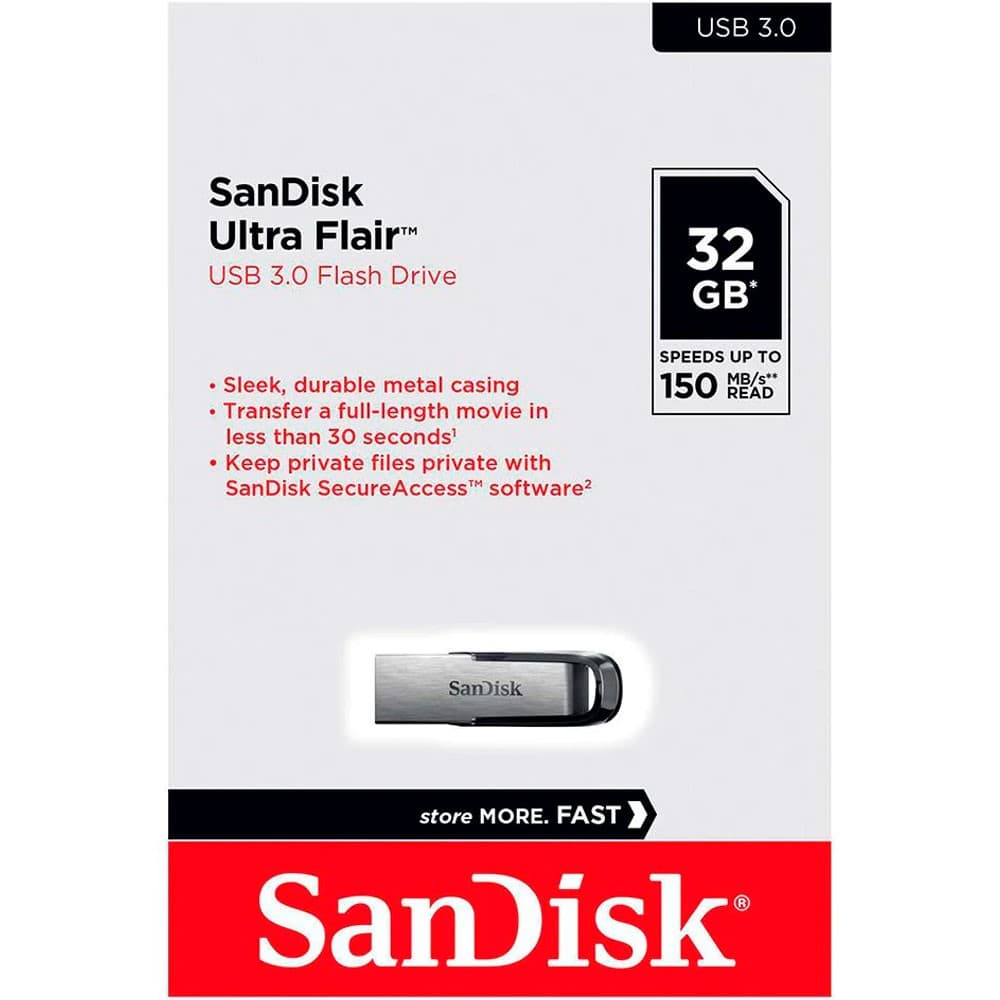 SANDISK Memoria USB SanDisk Cruzer Ultra Flair 3.0 32GB