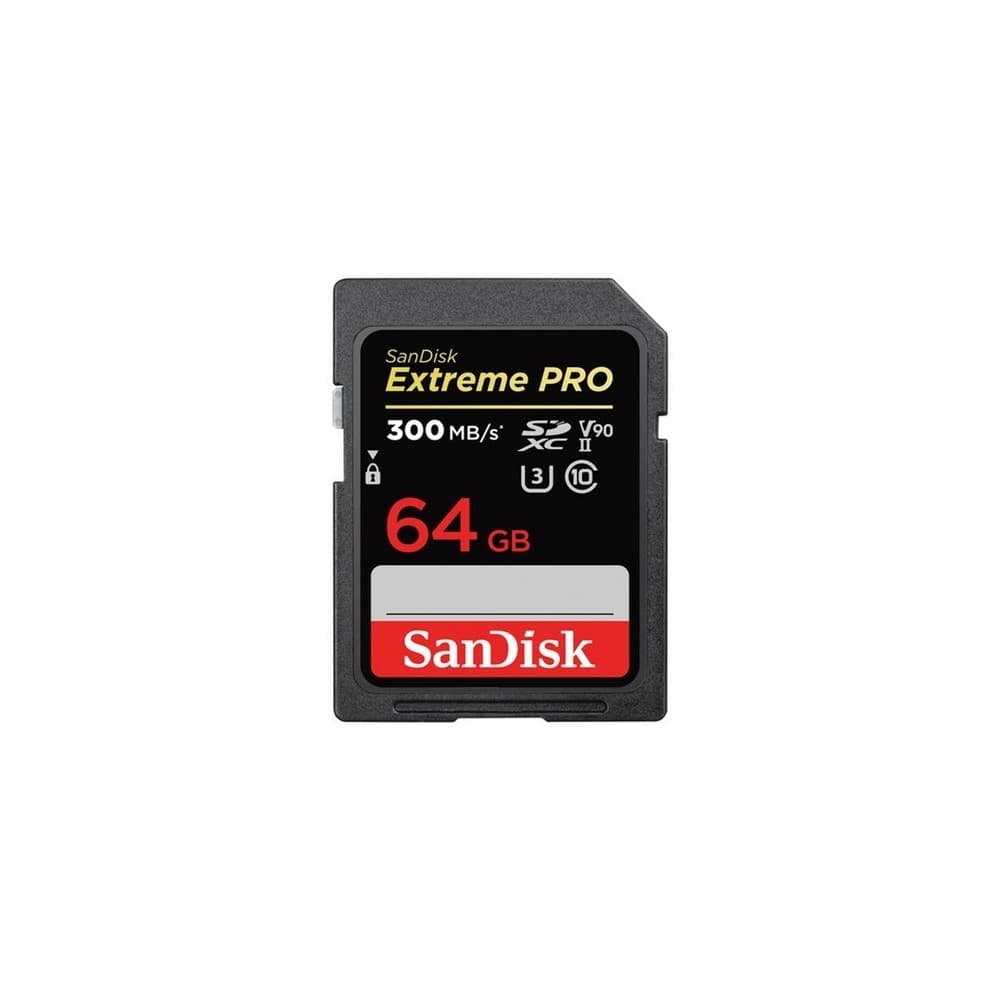 SANDISK Tarjeta SD SanDisk Extreme PRO UHS-II 64GB hasta 300 MB/s de lectura y hasta 260MB/s de escritura C10, U3,V90