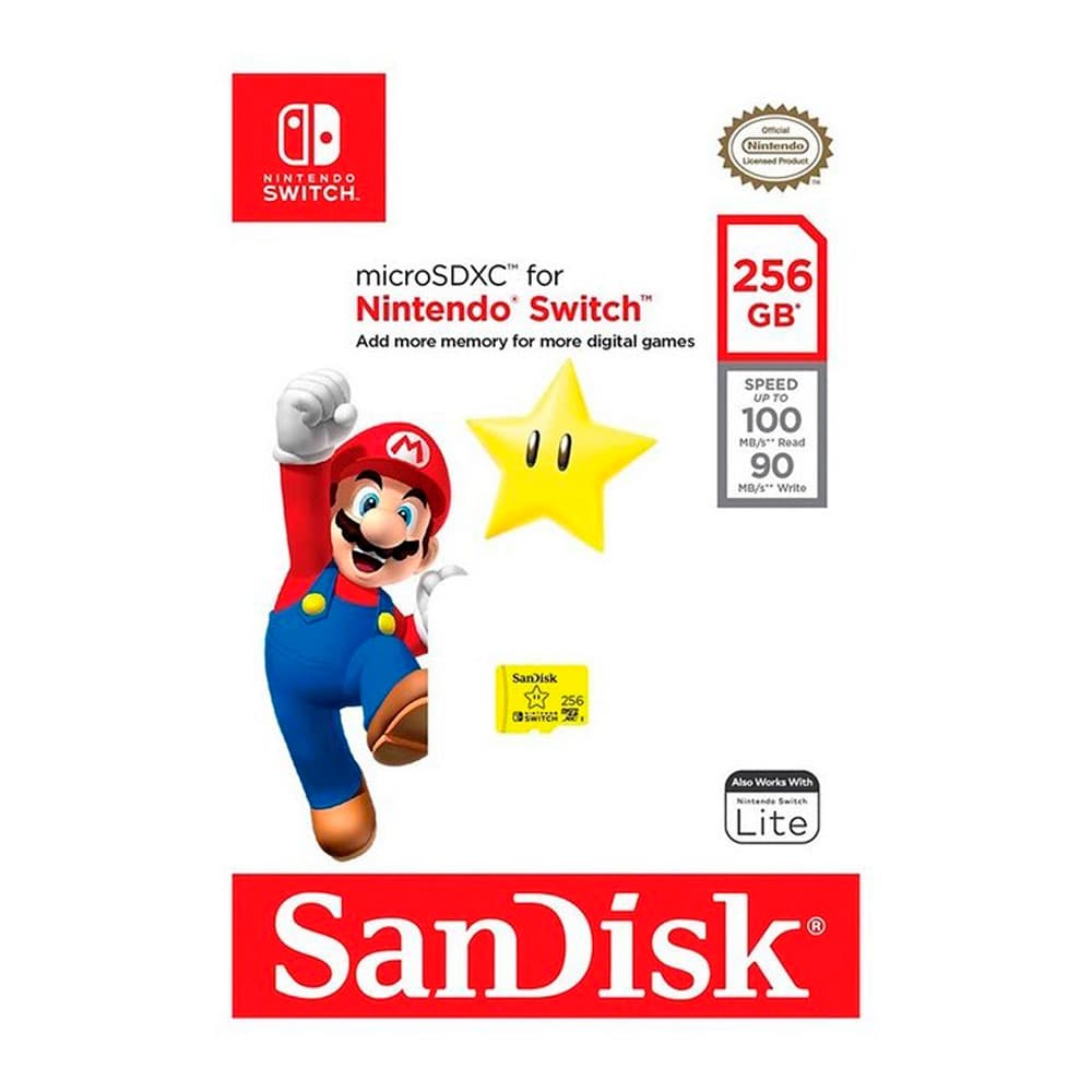 SANDISK Memoria Micro SD SANDISK 256GB Nintendo Switch UHS-I COLOR Amarillo