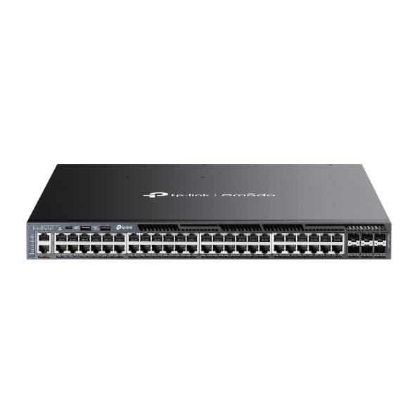 TPLINKSMB Omada 48-PortGigabit Stackable L3 Managed PoE+ Switch with 6 10GE SFP+ Slots