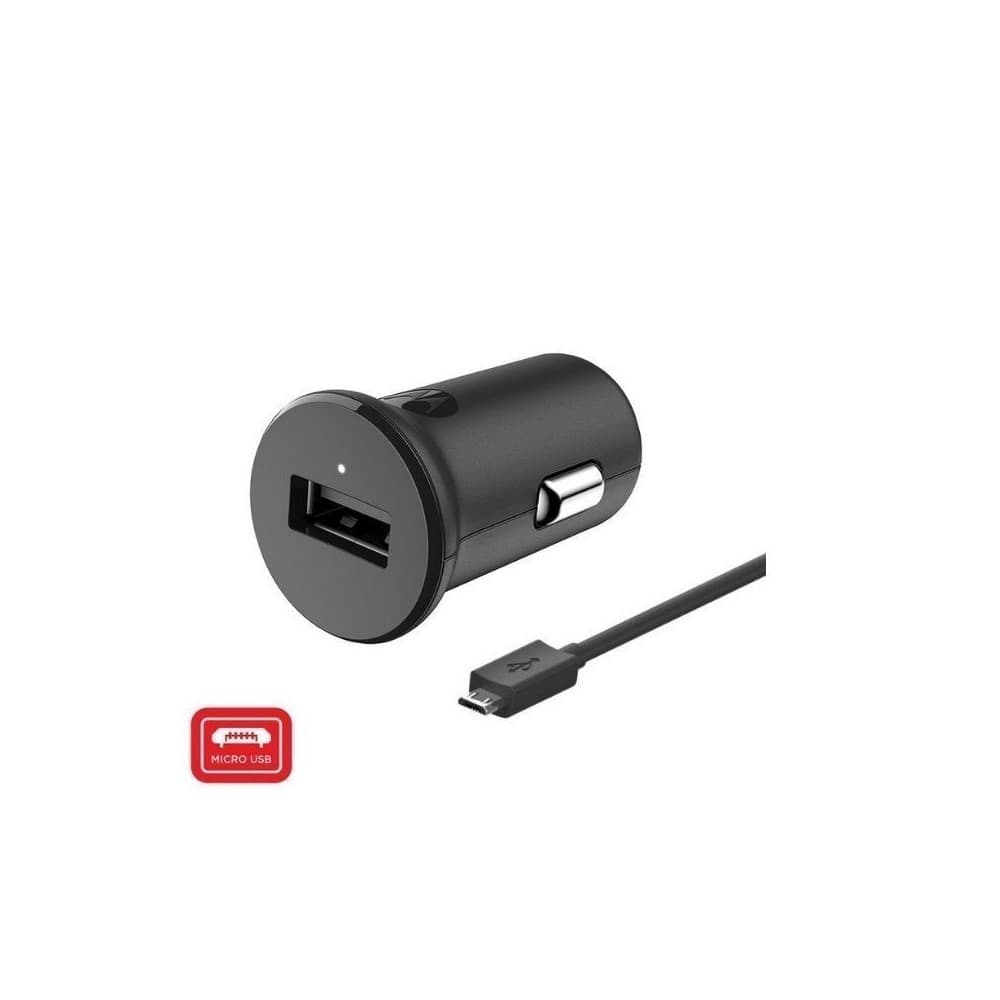 LENOVOMOVILIDAD Cargador de Carro Motorola TurboPower 18 QC 3.0 Car Charger w/ 1m micro-USB datacable
