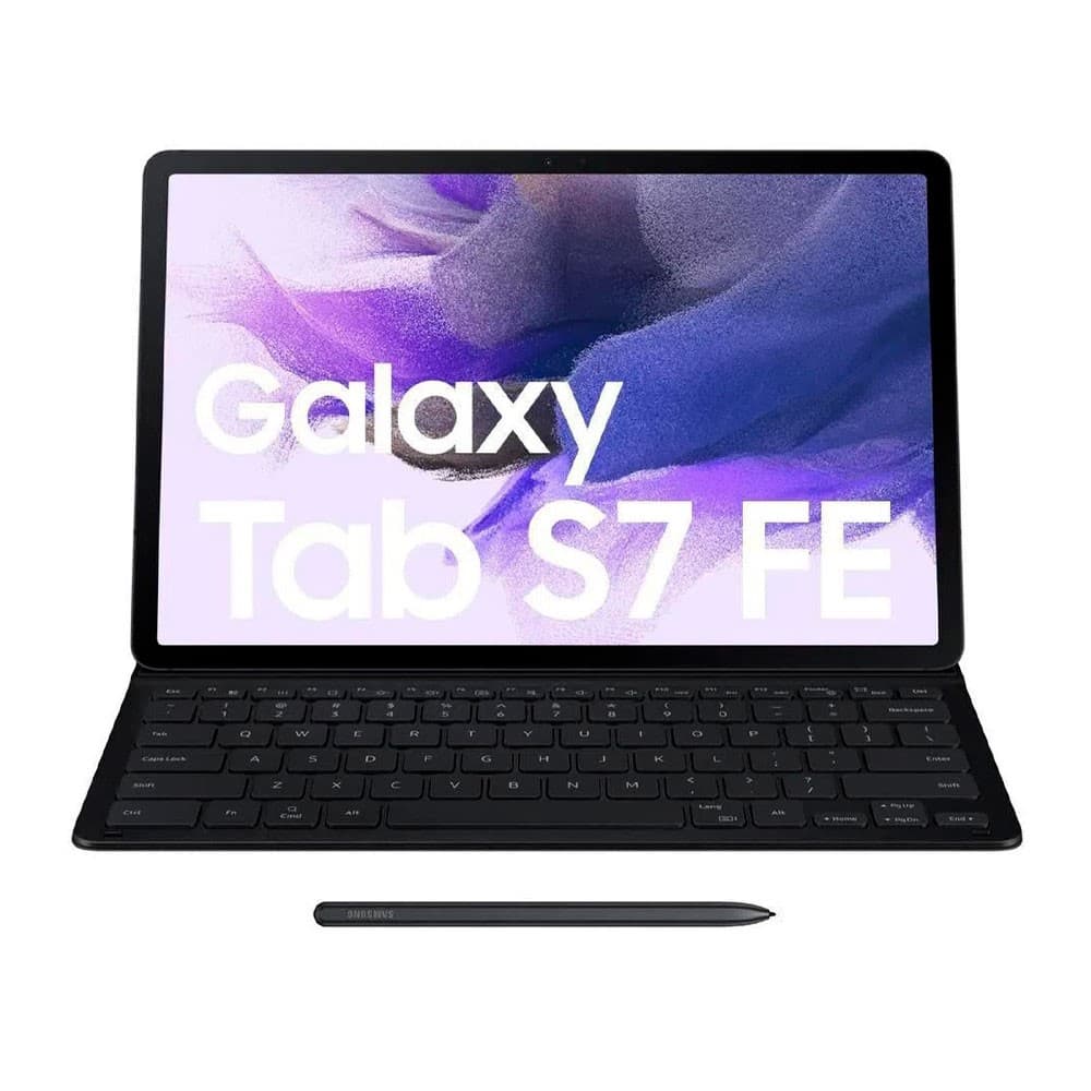 SAMSUNGTABLETS Samsung Tablets Galaxy Tab S7 FE WIFI - Negra, Teclado y Estuche