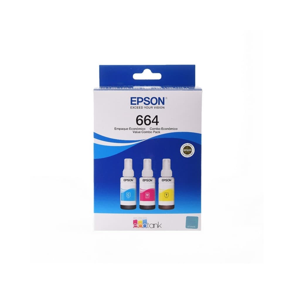 EPSONSUMINISTROS Botella Epson T664520-3P - Multipack 3 botellas Color cyan, magenta y yellow, IMPRESORA EPSON L200/210/350/355/555 (7.500 paginas)